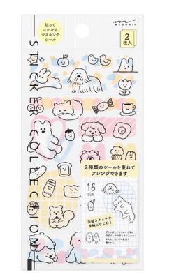 Sticker 2644 Two Sheets  Cute Motif