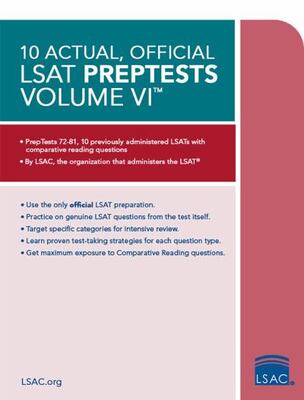 10 Actual, Official Lsat Preptests Volume VI: (Preptests 72-