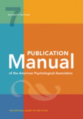 Publication Manual Of The Apa 7e Pb